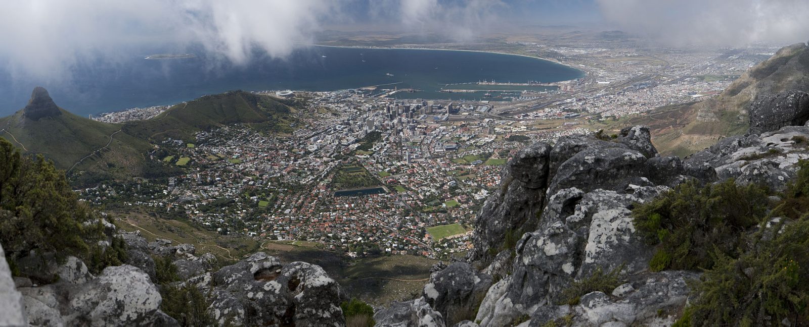 Panoramic view of Cape Town from Table Mountain